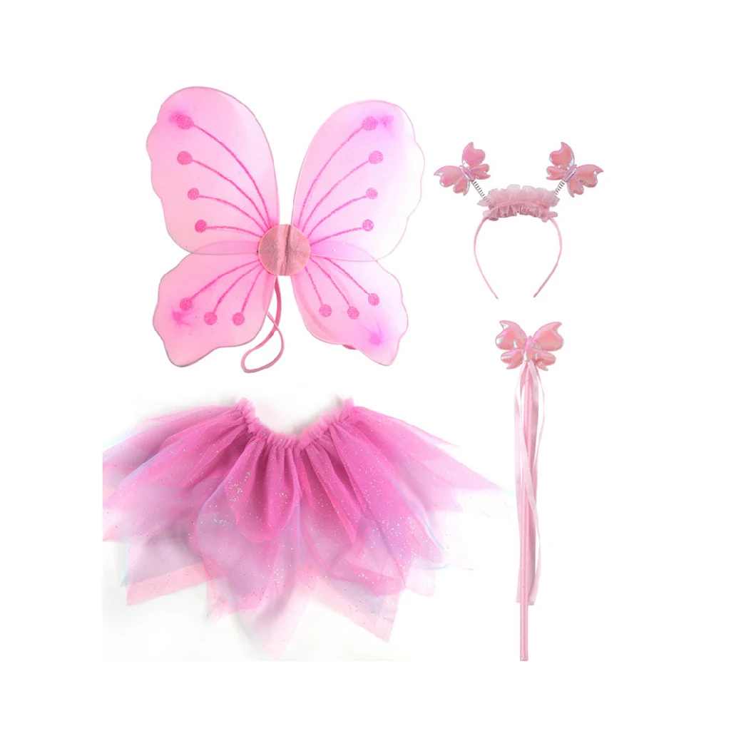 Wholesale Kids Performance Costume Fairy Girl&prime;s Dress with Butterfly Wings