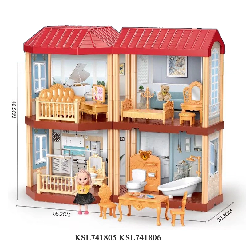 Hot Selling Girls Dream Dollhouse Set Luxury House Villa with Accessories and Light Princess DIY Big Size Doll House Toy Luxurious Doll Houses