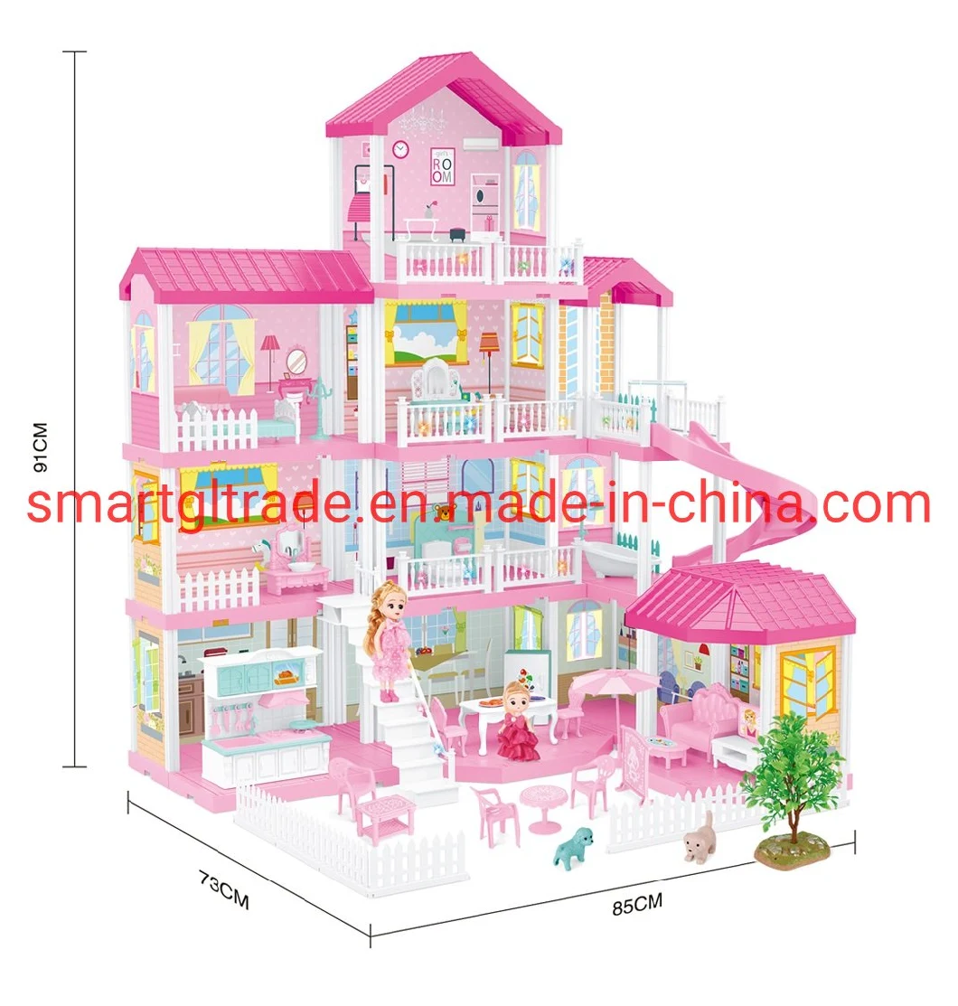 Prity Doll House DIY Toy with Lights &amp; Home Decorations