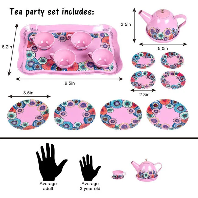 Little Kids Tea Party Set Toys Kitchen Pretend Play Toy