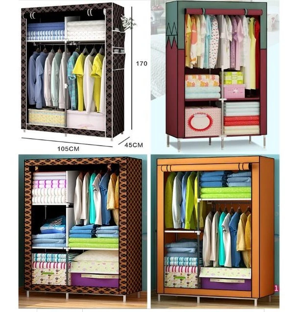 Designs Kids Baby Plastic Portable Modern Folding Fabric Storage Moving Closet Organizer Wardrobe with 6 Wheels