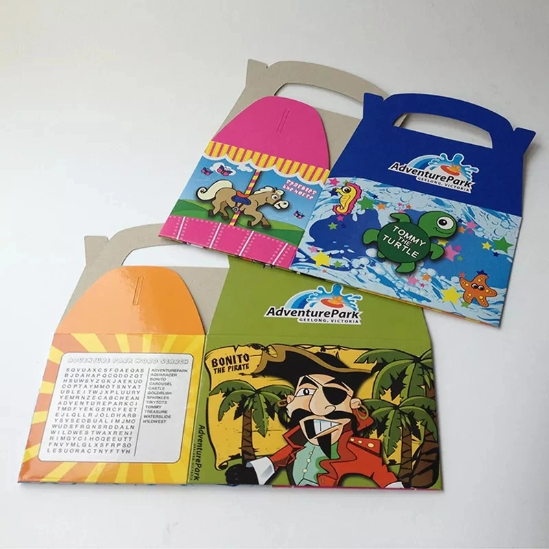 Customized Printing Paper Kids Meal Toy Gift Gable Box