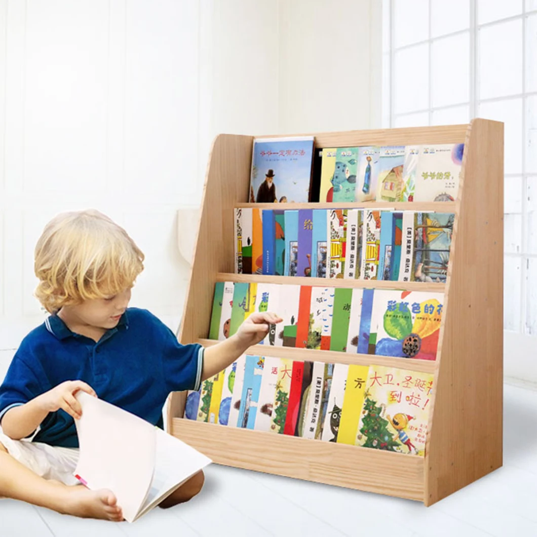 Children&prime; S Furniture Wooden Bookcase Shelf for Easy Organization and Wooden Bookshelf Storage Easy Assembly Kids Book Rack