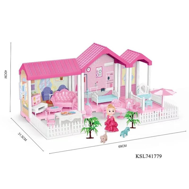 Wholesale Pretend Play Simulation Princess Villa DIY Doll House Toys with Furniture Girls Dream Dollhouse Educational Set Luxurious Doll House Toy