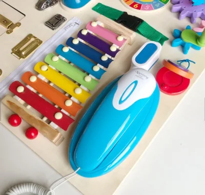 New Busy Board Rainbow Kids Musical Instruments Children Montessori Switch Unlocks Wooden Educational Toys