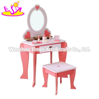 New Released Girls White Wooden Toy Makeup Table for Wholesale 10%off W08h102