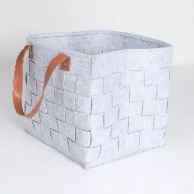 Felt Storage Baskets Soft Felt Foldable Storage Cube Bin Shelf Bins Organizer Felt Storage Box for Kids Toys